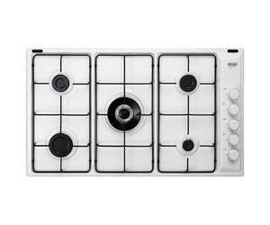 DeLonghi FLB59DD Plan de cuisson à gaz blanc 90 cm 5 feux 1 double couronne