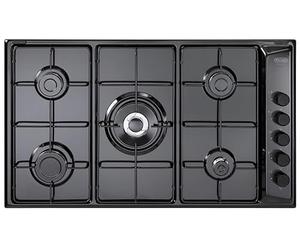 Delonghi FLN59DD Plateau de cuisson à gaz noir 90 cm 5 feux 1 double couronne