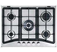 DeLonghi IF 57 PRO N Table de cuisson à gaz encastrable en acier inoxydable, 5 brûleurs
