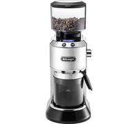 DeLonghi Moulin à café électrique Dedica KG 521.M, écran LCD 2,1 pouces avec fonction arôme, boîtier entièrement métallique, moulin à cône en acier inoxydable, réglage de mouture réglable, argent