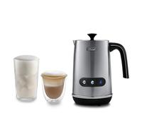 De'Longhi LatteMix EMF3.M Mousseur à lait électrique pour lait chaud & froid & alternatives végétales Nettoyage facile Couvercle transparent 3 boutons 250 ml Blanc