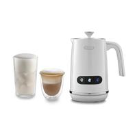 De'Longhi LatteMix EMF3.W Mousseur à lait électrique pour lait chaud & froid & alternatives végétales Nettoyage facile Couvercle transparent 3 boutons 250 ml Blanc