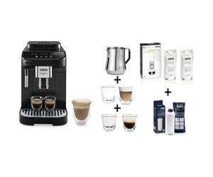 DELONGHI Machine à café broyeur - Magnifica Evo - 1,8L + 2 tasses + 2 verres + Pichet à lait + Filtre à eau + Détartrant 2x100 ml
