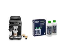 De'Longhi Machine à café entièrement automatique Magnifica Evo ECAM 292.81.B avec système de lait LatteCrema, 7 boutons de sélection directe Original EcoDecalk DLSC502 - détartrant