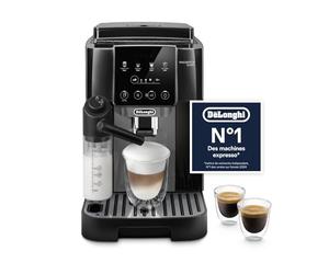 De'Longhi Magnifica Start - Machine à Café Automatique 4 Boissons Noir Gris | Machine à Café à Grain, Mousseur LatteCrema, Expresso et Cappuccino, Boissons à une Touche, Icônes Tactiles, ECAM222.60.BG