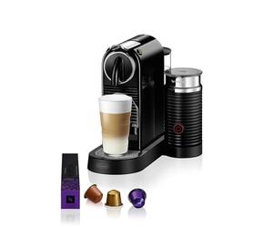 De'Longhi Nespresso CitiZ & Milk - Machine à Café en Capsules avec Mousseur de Lait, Machine à Café pour une Tasse, Cappuccino, 19 Bars, 2 Tailles Tasses, Ensemble d'Accueil Inclus, Noir (EN267.BAE)