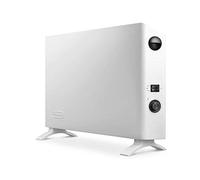 De'Longhi Radiateur Electrique Convecteur HSX2320, 3 Niveaux de Puissance, Fonction Antigel, Minuterie 24 Heures, Compact avec Poignées, Thermostat de Sécurité, Pièces Jusqu'à 60 m3, 2000W, Blanc