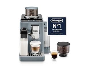 De'Longhi Rivelia - Machine à Café Automatique 16 Boissons Gris | Machine à Café à Grain, Mousseur LatteCrema, Bacs à Grains Interchangeables, Écran Couleur, EXAM440.55.G