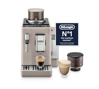 De'Longhi Rivelia - Machine à Café Automatique 8 Boissons Beige | Machine à Café à Grain, Mousseur LatteCrema, Bacs à Grains Interchangeables, Écran Couleur, EXAM440.35.BG