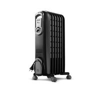De'Longhi Série Vento V550715.BG Radiateur à huile électrique, Chauffage électrique basse consommation, 7 éléments, minuterie, boutons intuitifs pour environnements jusqu'à 45 m³, 3 niveaux de