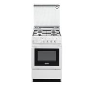 DE'LONGHI SGGW554NED Cuisine 50x50 Blanc Four À Gaz 4 Brûleurs + Couvercle