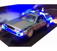 DELOREAN Retour Vers le Futur II Lumineuse LED Roues Pivotantes 1/24 Métal