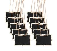 DELORIGIN 10 mini Étiquette de Carafe en Ardoise Noire de 60x80mm avec Ficelle de Suspension pour Bouteille de Vin de Mariage