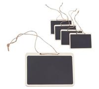 DELORIGIN 10 pcs Mini Tableaux en Bois Suspendus Tableau Signes Effaçables Étiquettes de Carafe D'Alcool Étiquettes de Tableau D'Affichage pour les Étiquettes Alimentaires Fêtes de Mariage 6x8cm