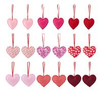 DELORIGIN 18 Ornement en Forme de Cœur pour la Saint Valentin Cœurs Roses Ornements à Suspendre pour Arbre de Saint Valentin Décoration en Cœur Artisanat pour Arbre de Saint Valentin Cadeau Décor