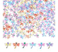 DELORIGIN 180 Mini Libellule Décorative Minuscules Ornements de Libellule Perles D'Insectes Miniatures en Résine pour Scrapbooking Jardin Micro Aménagement Paysager 6colors