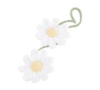 DELORIGIN 2 pièces Accessoires de Suspension de Miroir de Voiture Broche Décoration Tricotée Fleurs de Marguerite pour Décoration Intérieure de Voiture Vert et Respectueux de l'environnement