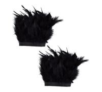 DELORIGIN 2 pièces Bracelet Plume à Clapet pour Femme - Manchette de Poignet en Plume Gothique - Gants de Poignet pour Décoration de Halloween, Cosplay, Costume de Fête, 150 mm, ressort