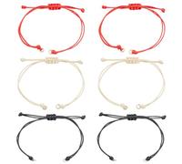 DELORIGIN 30 bracelet à Faire Soi Même 3 couleurs Bracelets Cirés à Bracelets en Corde de Nylon Perlé avec Anneaux en Acier Peut Être Ajusté pour un Cadeau de Bijoux