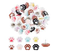 DELORIGIN 40 Punaise Décorative en Résine Motif Empreinte de Patte 8 Couleurs Amusante Dessin Animé pour Tableau en Liège Tableau D'Affichage