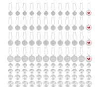 DELORIGIN 48 plateau de Boucles D'Oreilles Vierges à Broderie Ronde Plate de 4 styles 304 boucle D'Oreille Créole en Acier Inoxydable Boucles D'Oreilles Brutes pour la Fabrication de