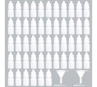 DELORIGIN 50 mini Flacon Compte Gouttes Vide pour Liquide de 3 ml Flacons de Colle en Plastique Petits Flacons D'Échantillon avec Couvercle avec 2 compte Gouttes et 2 entonnoirs pour Huiles Essence