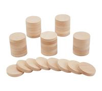 DELORIGIN 50 pièce de Cercles Artisanaux en Bois de Hêtre Inachevé de 25mm Découpes Rondes en Bois Épais Tranches D'Ornements en Bois Vierge pour les Arts le Bricolage les Projets D'Artisanat