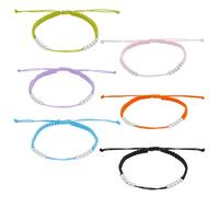 DELORIGIN 6 pcs Compteur de Score de Golf Perles en Acier Inoxydable 10 Perles Compteur de Score Bracelet Perles de Golf Cordons Réglables Bracelets pour Golfeur Novice Personnes Âgées