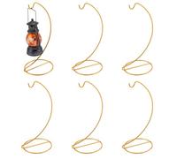 DELORIGIN 6 support de Présentation pour Ornements Globe en Verre Fil de Fer Crochet de Suspension pour Terrarium Boule de Sorcière Décoration Bricolage (Doré)