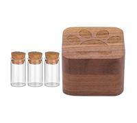 DELORIGIN Boîte à souvenirs en fourrure d'animaux avec 3 bouteilles commémoratives en verre pour poils d'animaux - Boîte de rangement pour chiens et chats - Boîte à ombre - Cadeau de deuil pour perdre