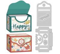 DELORIGIN Boîte de rangement 3D pour cartes - Pochoir de découpe - Pour fabrication de cartes, scrapbooking, gaufrage - Pour cartes de vœux, décoration d'invitation