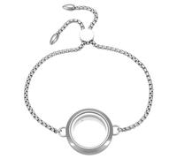 DELORIGIN Bracelet médaillon flottant en acier inoxydable avec médaillon à mémoire de forme - Bijoux commémoratifs pour femmes et hommes - Cadre photo - Pendentif pour cendres, cheveux, pierres