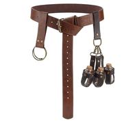 DELORIGIN Ceinture en cuir Renaissance Cosplay Costume Accessoires Ceinture médiévale en cuir Ensemble bouteille de potion magique Jupe Randonnée pour festivals Cosplay, marron, 156x41x42mm
