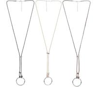 DELORIGIN Collier de Lunettes 3 Styles Pendentif Anneau Suspension - Cordon en Cuir Sangle Réglable