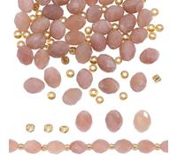 DELORIGIN David Perles rondes à facettes, en forme d'étoile, en vrac, en vrac, naturelles, perles d'espacement à facettes, rondes, pour bracelet, collier (pierre du soleil)