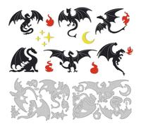 DELORIGIN Découpes de Dragons Occidentaux pour la Fabrication de Cartes Matrices de Découpe en Acier au Carbone Pterosaur Pochoirs Scrapbooking pour Album Photo Cadeau D'Anniversaire Fête Salutation