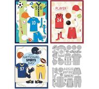 DELORIGIN Découpes de Maillots de Sport Matrices de Découpe en Acier au Carbone pour Basket Ball Football Baseball Scrapbooking pour la Saison Sportive Cadeau Fête Salutation Album Photo