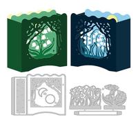 DELORIGIN Découpes de Muguet en Couches 3D pour la Fabrication de Cartes Matrices de Découpe en Acier au Carbone pour Abat Jour à Fleurs 2025 pour Anniversaire Mariage Fête Carte de Vœux