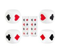 DELORIGIN Euchre Lot de 8 grands dés de 4 cm avec boîte de rangement transparente en bois pour jeux de cartes d'intérieur et de famille