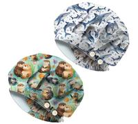 DELORIGIN Lot de 2 bonnets loutres élastiques - Pour médecin et chirurgien - Unisexe - Pour infirmière, cuisine, travaux ménagers