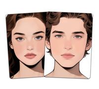 DELORIGIN Lot de 2 tableaux d'entraînement réutilisables pour peinture faciale A4 - Pochoir d'exercice de peinture faciale - Pour festival, carnaval - Feuille d'entraînement pour peintre du visage