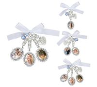 DELORIGIN Lot de 3 breloques en forme de cœur pour bouquet de mariée, bouquet de mariée, cadeaux de mariage, bouquets de fleurs, sac à main, appareil photo, décoration