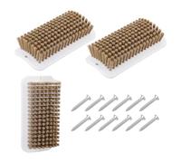 DELORIGIN Lot de 3 brosses à gratter pour porc - Avec vis - Montage mural - Pour ferme, animaux, chèvres, moutons, cochons, clôtures, jardins