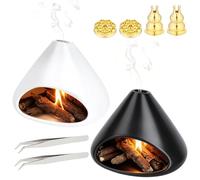 DELORIGIN Lot de 6 brûleurs d'encens Palo Santo 4 styles en porcelaine avec cheminée et pince à épiler - Porte-encens moderne pour méditation, aromathérapie, yoga, pièce, décoration d'intérieur