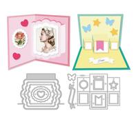 DELORIGIN Matrices de Découpe de Cartes de Vœux 3D pour la Fabrication de Cartes Cadre de Carte Pop Up en Acier au Carbone Pochoirs de Découpe Modèle de Gaufrage pour Scrapbooking Album de Bricolage