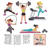 DELORIGIN Matrices de découpe de fitness en métal - Pour la fabrication de cartes - En acier au carbone - Pour bricolage, scrapbooking, gaufrage - Pour cartes de vœux