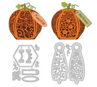 DELORIGIN Matrices de Découpe en Forme de Lanterne Citrouille Creuse 3D pour la Fabrication de Cartes Pochoirs Modèle pour Gaufrage Scrapbooking Artisanat Décoration D'Halloween et de Noël