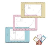 DELORIGIN Outil de recherche de composition photo 3 tailles - Portable - Spirale dorée - Viseur acrylique - Règle de recherche de vue pour la photographie, les peintres, les artistes, les paysages, la