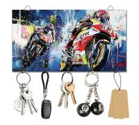 DELORIGIN Porte Clés Crochets à Clés Fixation Murale Porte Clés en Bois Motos Maison Porte Clés pour Mur Décoratif Porte Entrée Couloir Cuisine Nouvelle Maison Cadeau