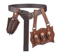 DELORIGIN Sac banane avec 3 lièges, bouteille de potion magique, médiéval, période de la Renaissance, avec alchimie, flacon magique, accessoire de sorcière, pour Halloween, festival, cosplay, marron
